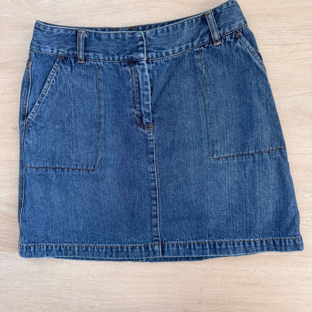 The Limited Denim Mini Skirt Size 4 Y2K Dark Wash Stretch Vintage-2003 - Picture 1 of 10